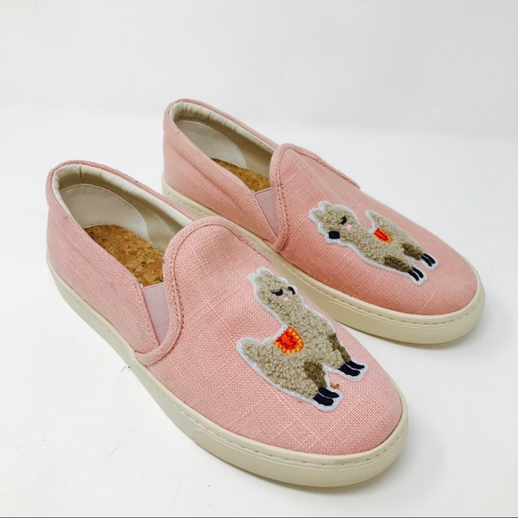 Anthropologie Shoes - Solodos Anthropologie Pink Llama Slip On Sneakers
